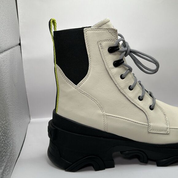 Sorel Brex Lace-Up Leather Lug Sole Boots In White Size 10.5 STORE MODEL - Picture 4 of 16